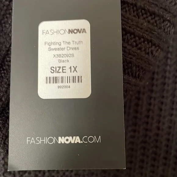 NWT Black 1X Fashion Nova Sweater Dress - Picture 3 of 5